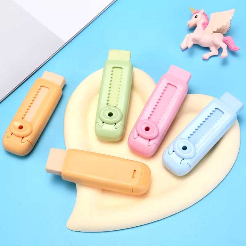 

HC Penghapus Pensil Dorong Warna Pastel Penghapus Mekanik Lucu Mechanical Eraser Push & Pull Retractable Perlengkapan Sekolah