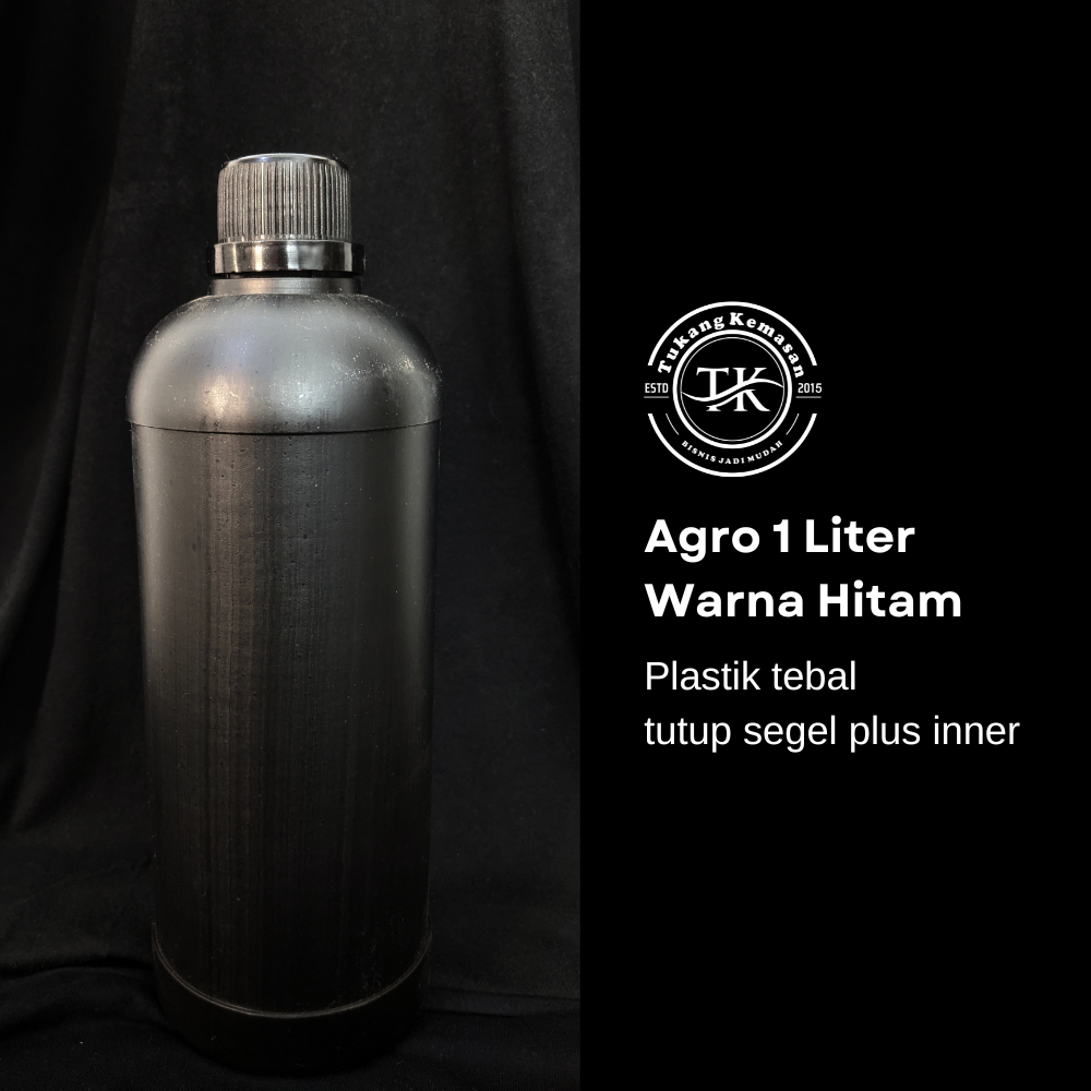 Botol plastik kemasan plastik agro hitam dop 1000 ML kemasan kimia botol pupuk cair