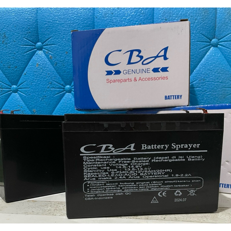 Aki baterai sprayer elektrik cba 100%ORI 12V/ 8AH (garansi)