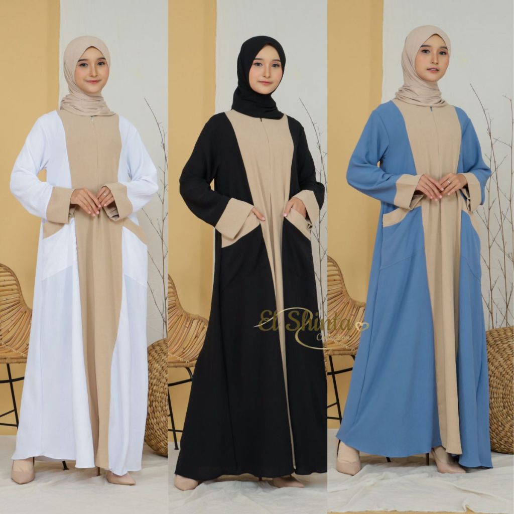 Syahdilla Gamis Abaya Turkey Terbaru Dress Arab Modern Remaja Gamis Crinkle Premium Baju Muslim Wani