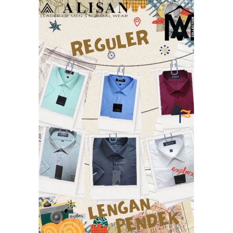 ALISAN Lengan Pendek Pria Polos Reguler Original
