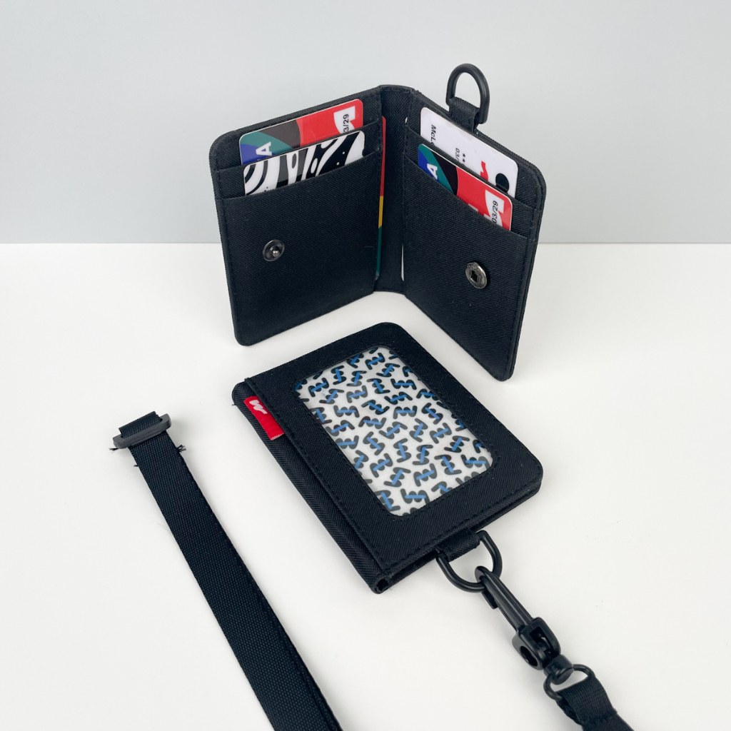 

HJK ID Card Holder Kain Nametag Gantung Dompet Kartu Kalung Wanita Pria