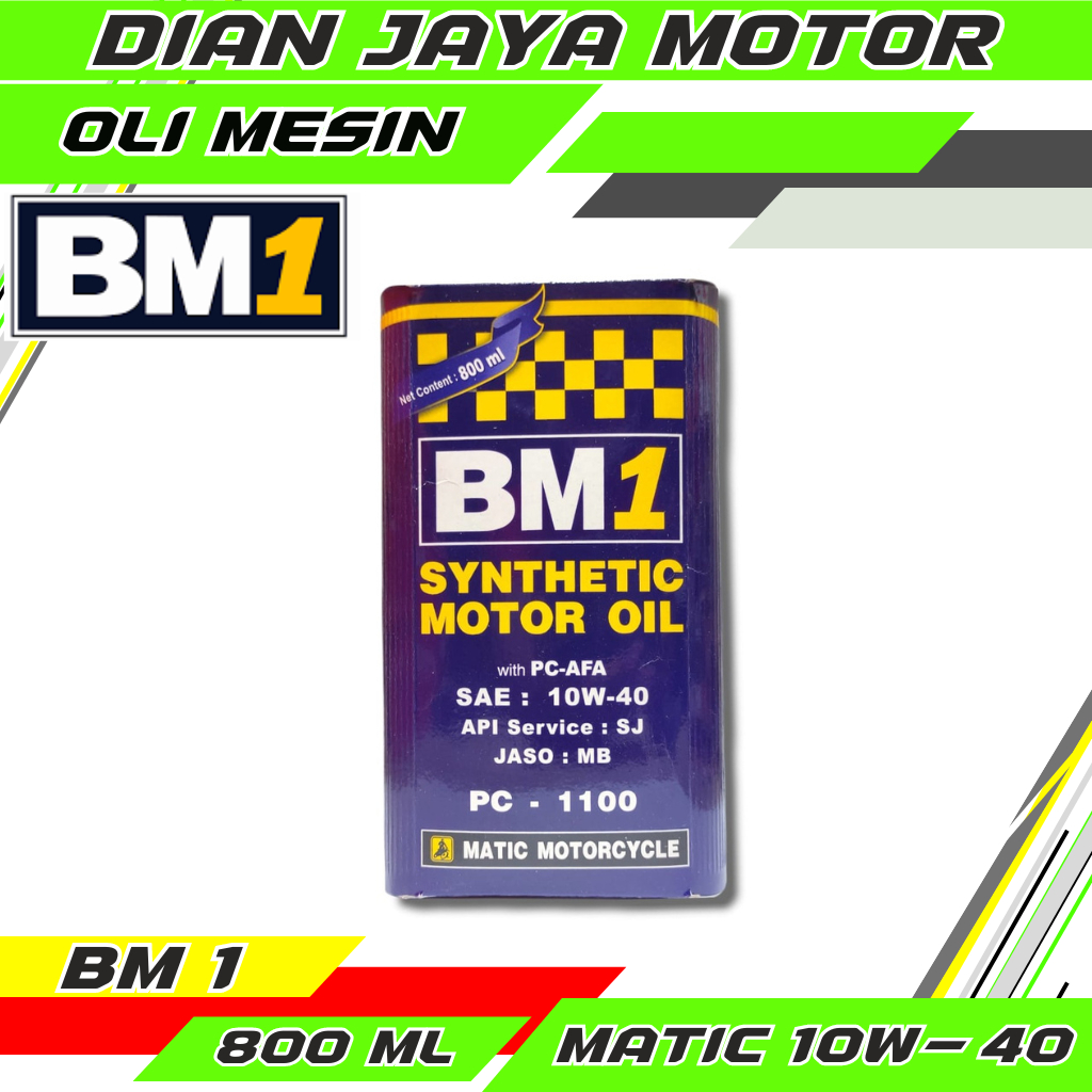 Oli  BM1 PC  1300 Matic 800 ML SAE 10W-40 Oli Mesin Motor matic Full Synthetic BM one