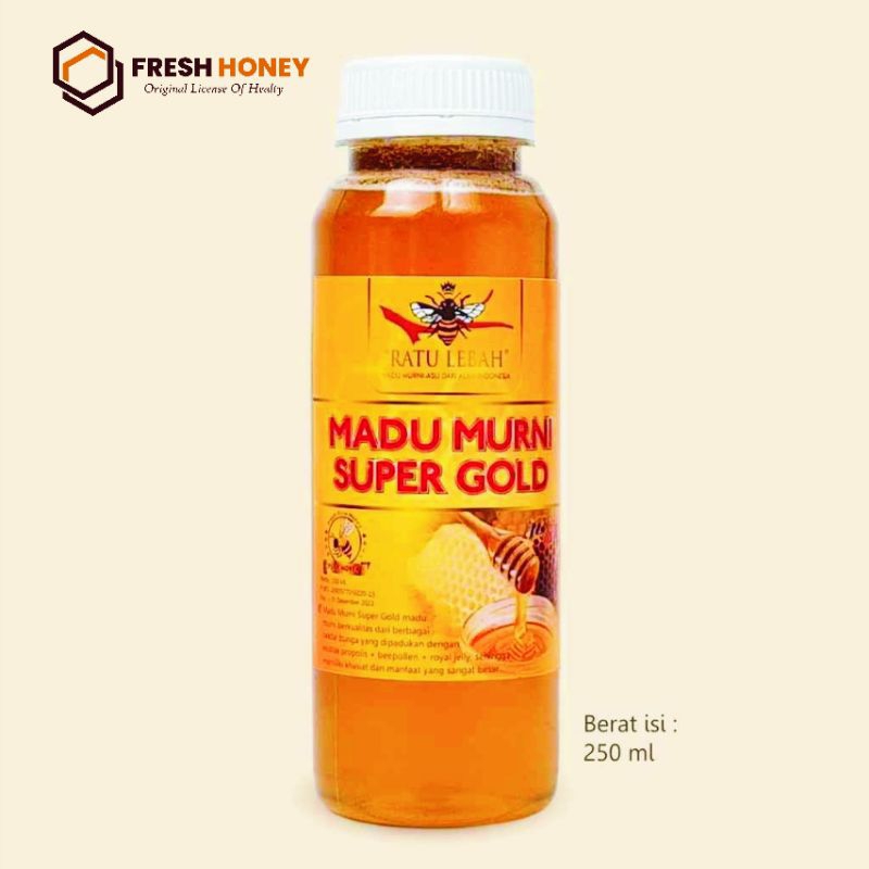 

Madu Super Gold l 250 ml l 4 in 1 Madu Murni Propolis l Royal Jelly l Bee Pollen l Kesuburan Pria dan Wanita