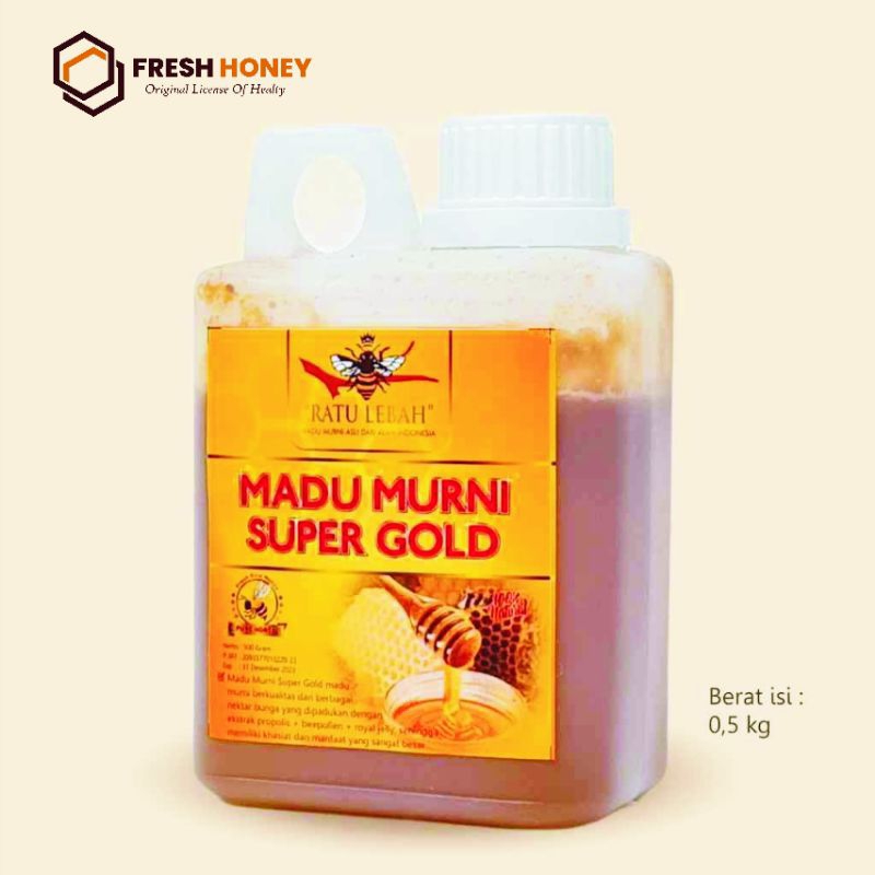 

Madu Super Gold l 0,5 kg l Ekstrak Propolis l Royal Jelly l Bee Pollen l Promil Kesuburan