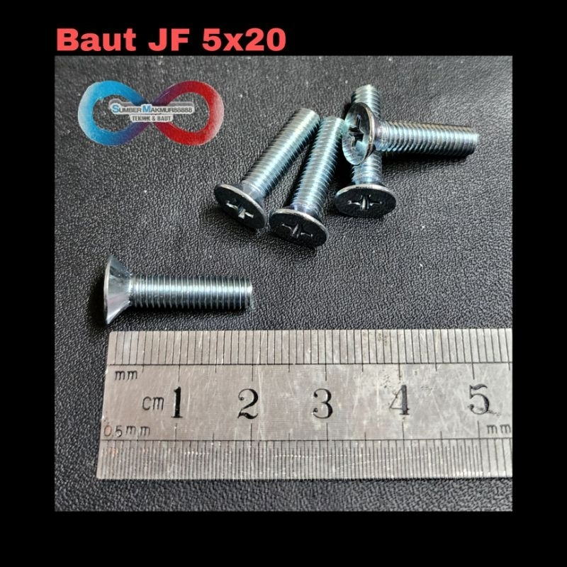 Baut (JF) 5x20 / Baut obeng per 100 pcs