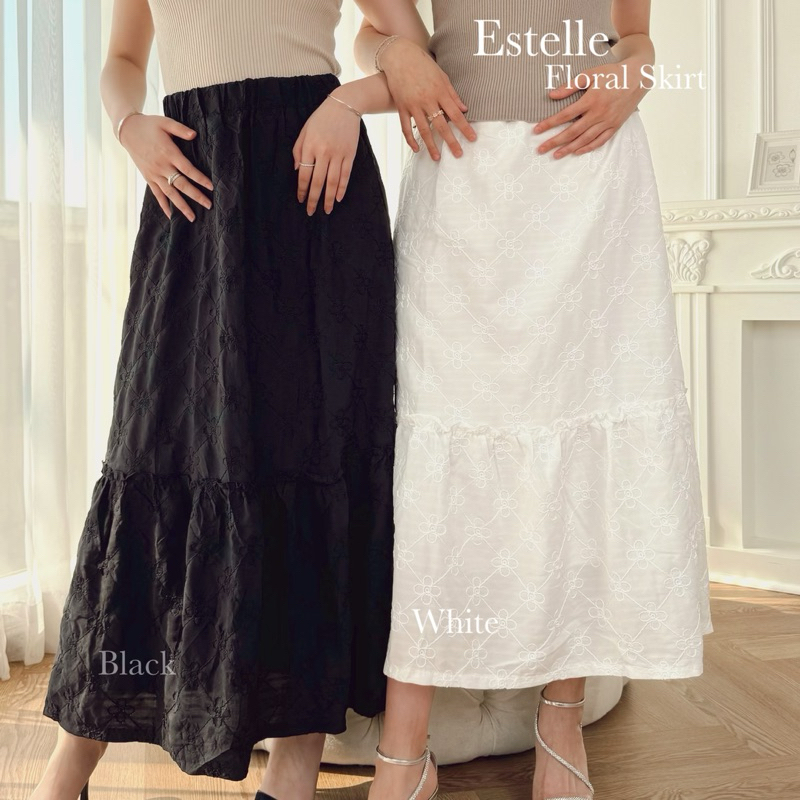 Eara - Estelle Floral Skirt - Rok Wanita / Rok Korea / Korean skirt