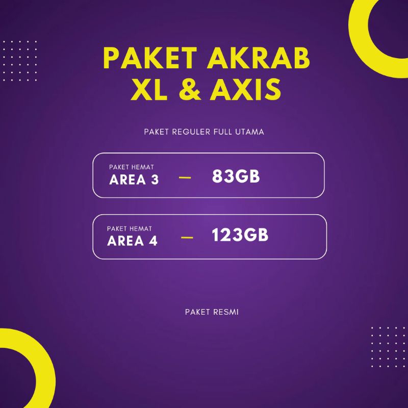 PAKET DATA KUOTA AKRAB XL & axis FULL KUOTA UTAMA 24JAM 30HARI