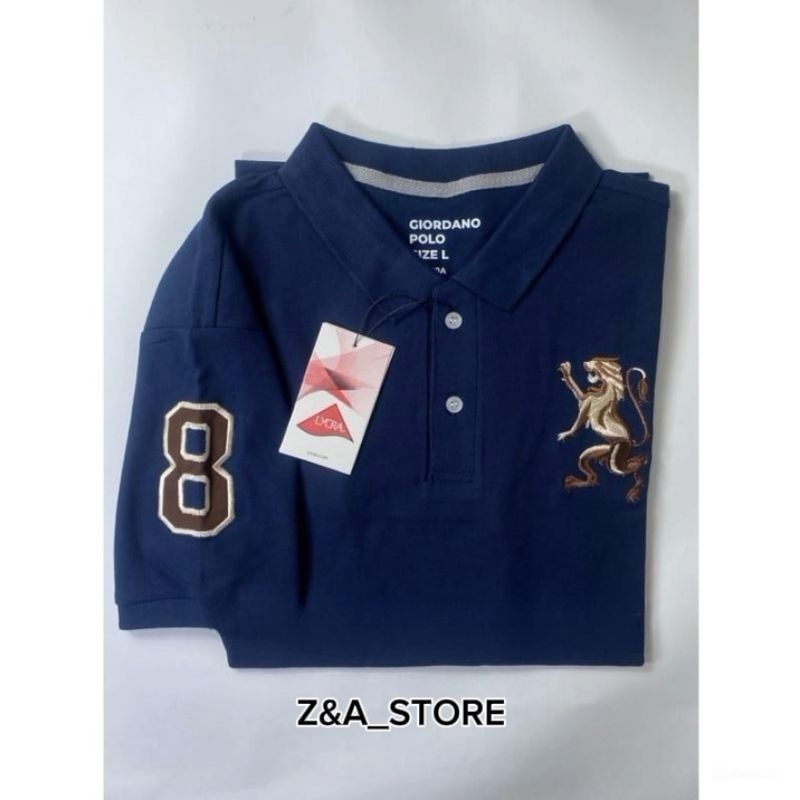 Kaos kerah GIORDANO 3D Lion mens shirt/POLO SHIRT