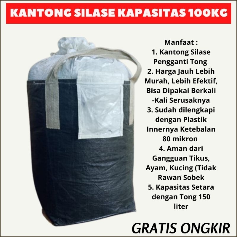 Kantong Silase/Permentasi Pengganti Tong Kapasitas 100Kg Lengkap Plastik Inner Ketebalan 80 Mikron D