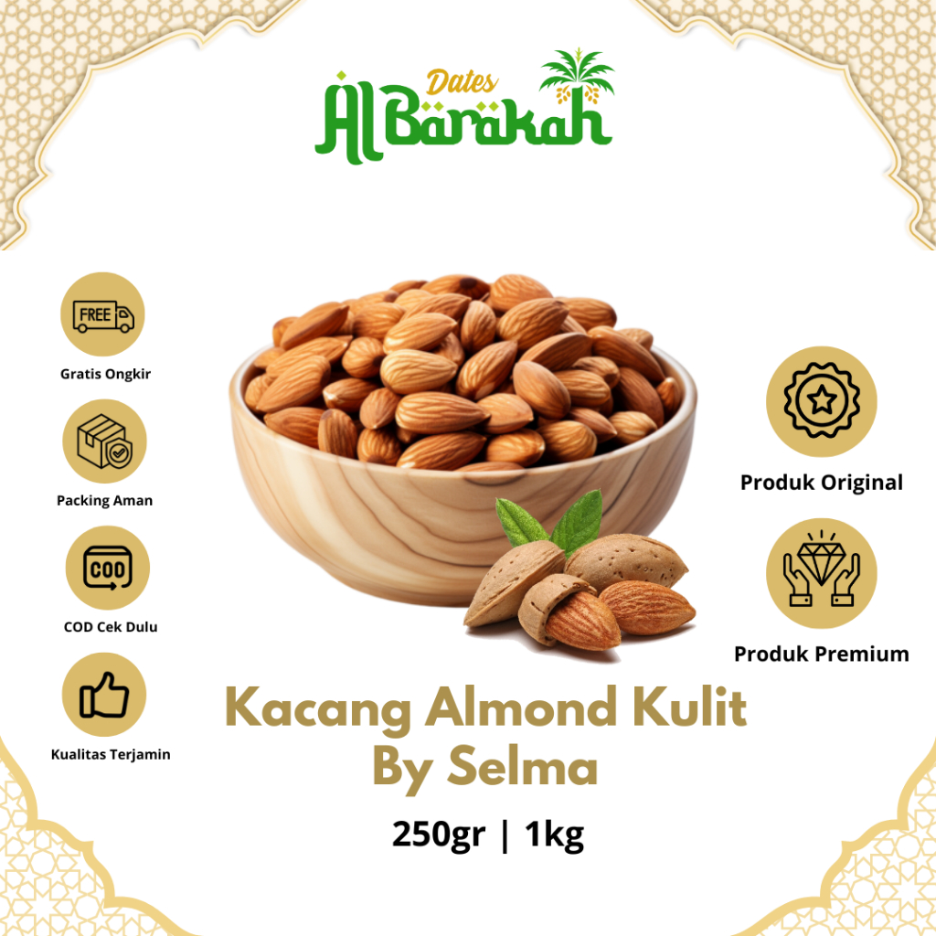 

Kacang Almond Kulit Panggang Premium Original By Selma Oleh oleh Haji dan Umroh Cemilan Sehat