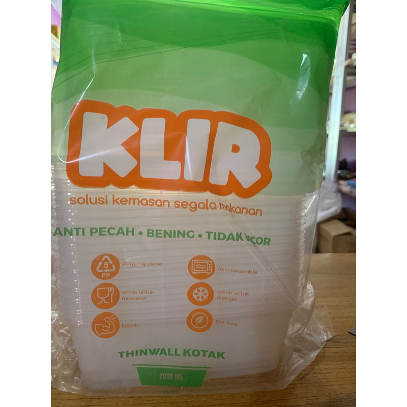 KLIR THINWALL KOTAK 2000ml
