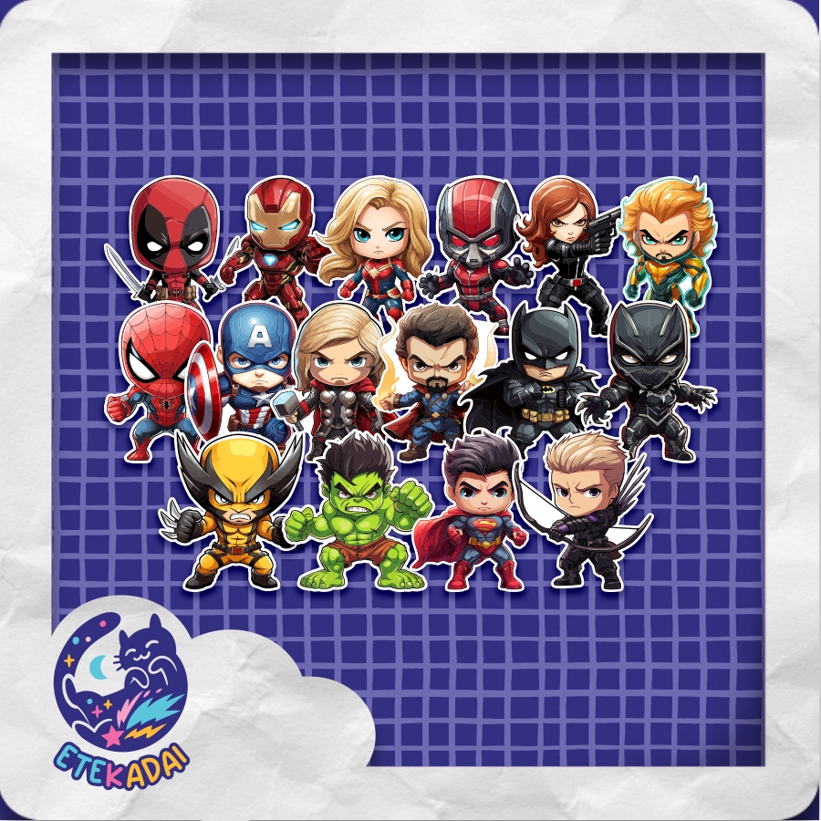 

STIKER PACK HERO MAIN CHARACTERS 16 pcs