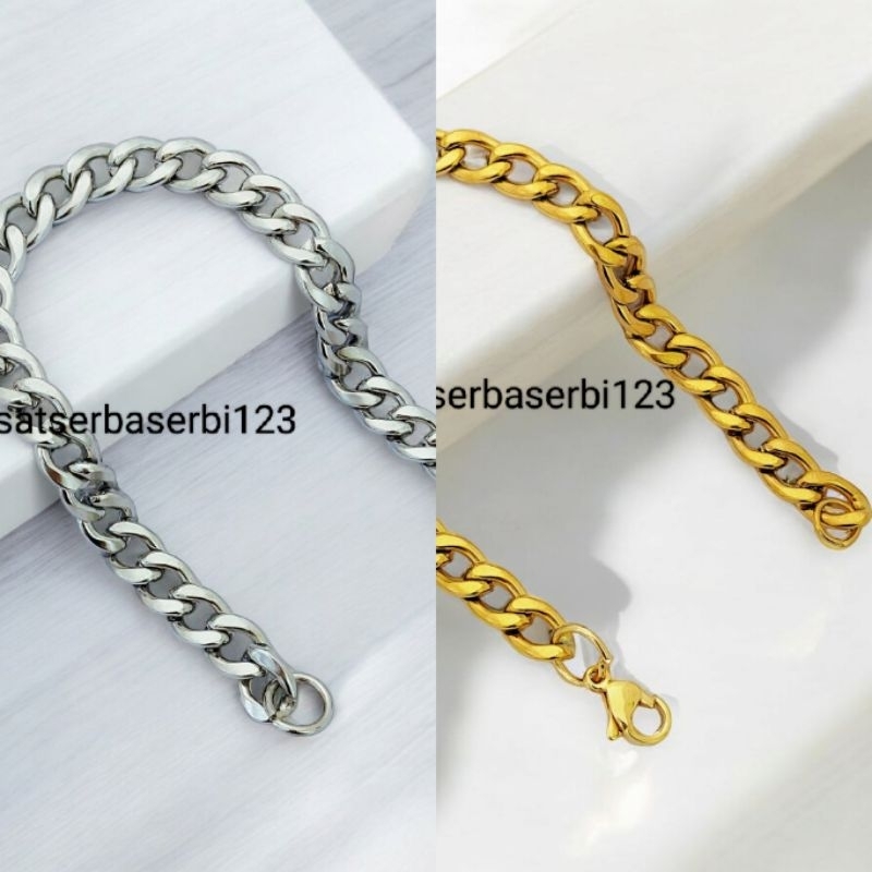 Gelang Titanium Rantai Polos Pria dan Wanita