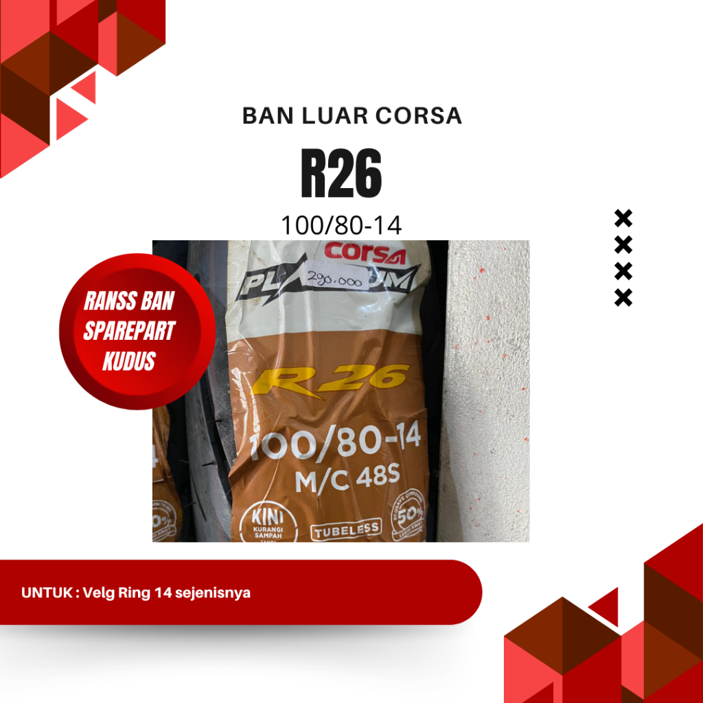 BAN LUAR CORSA R26 100/80-14