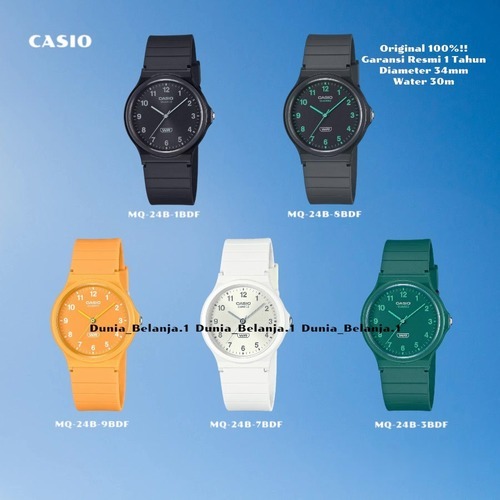 Original 100% Jam Tangan Unisex CASIO MQ-24B-1BDF MQ-24B-3BDF MQ-24B-7BDF MQ-24B-8BDF MQ-24B-9BDF MQ