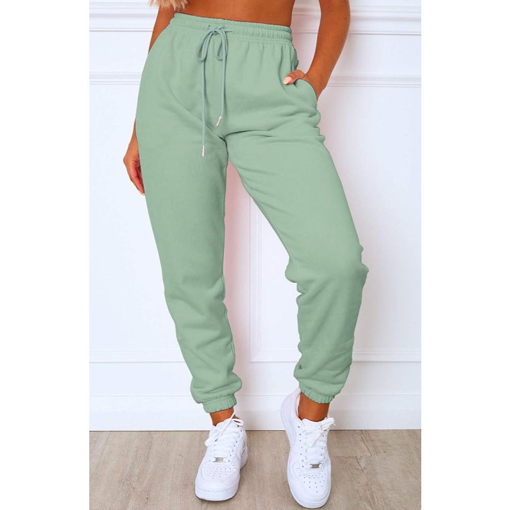 Adbcolection- Jogger Pants Wanita Polos bahan Flece Terlaris Warna Hitam Merah Biru Abu Putih Sage C