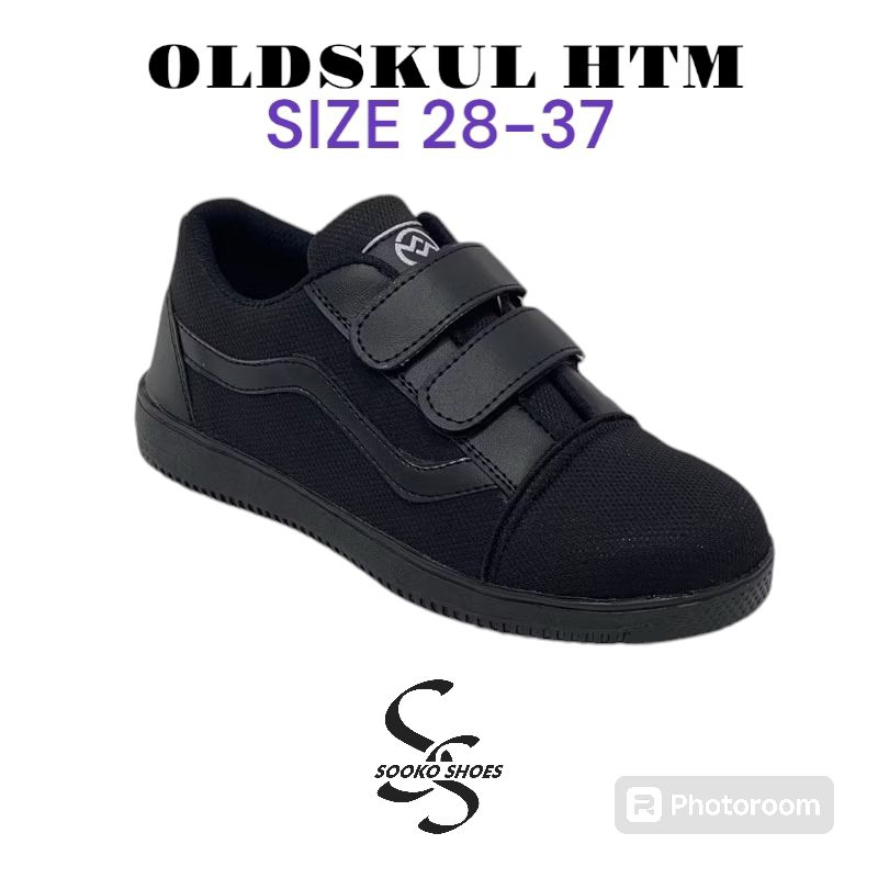 sepatu anak TK SD hitam polos / sepatu perekat hitam polos / sepatu anak SD / sepatu anak TK / sepat