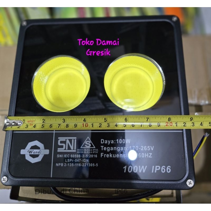Wandi Floodlight Sorot Led COB 100w. lampu sorot led COB 2x50w. 100w