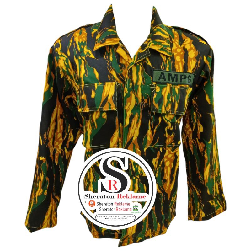 kemeja loreng ampg seragam loreng ampg baju loreng ampg lengan panjang