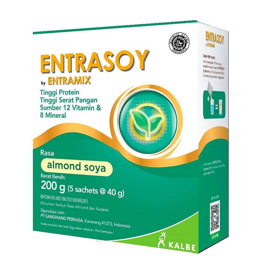 

Susu Entrasoy rasa Almond Soya 200 gram Kalbe