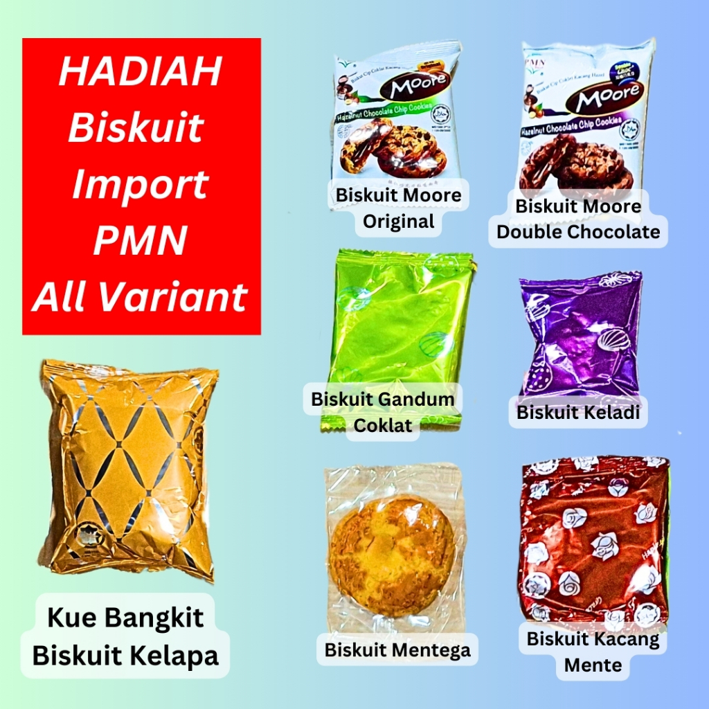 

Biskuit Import Eceran Semua Rasa 7 Variant PMN - Coklat - Mentega - Kelapa - Gandum - Keladi