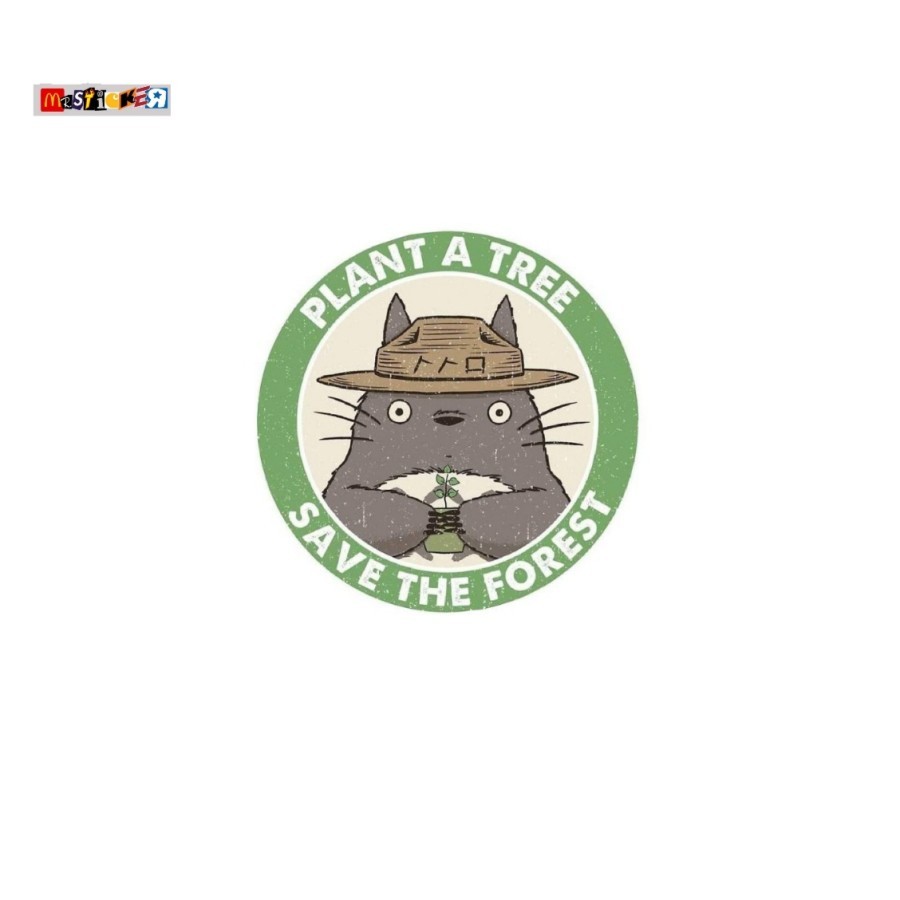 

sticker Ghibli Totoro save the forest logo diecut stiker anime