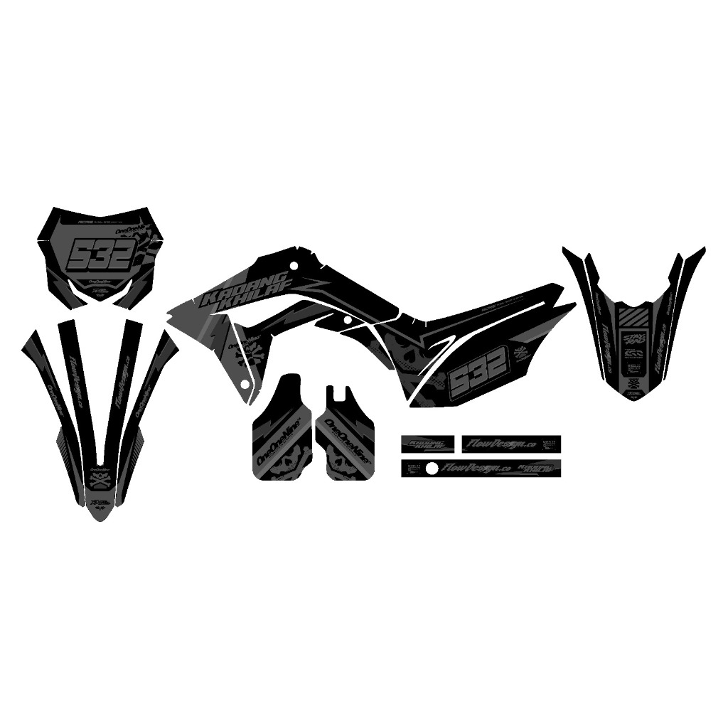 DECAL STICKER CRF 150L TEMA ORCA (CUSTOM DESIGN)