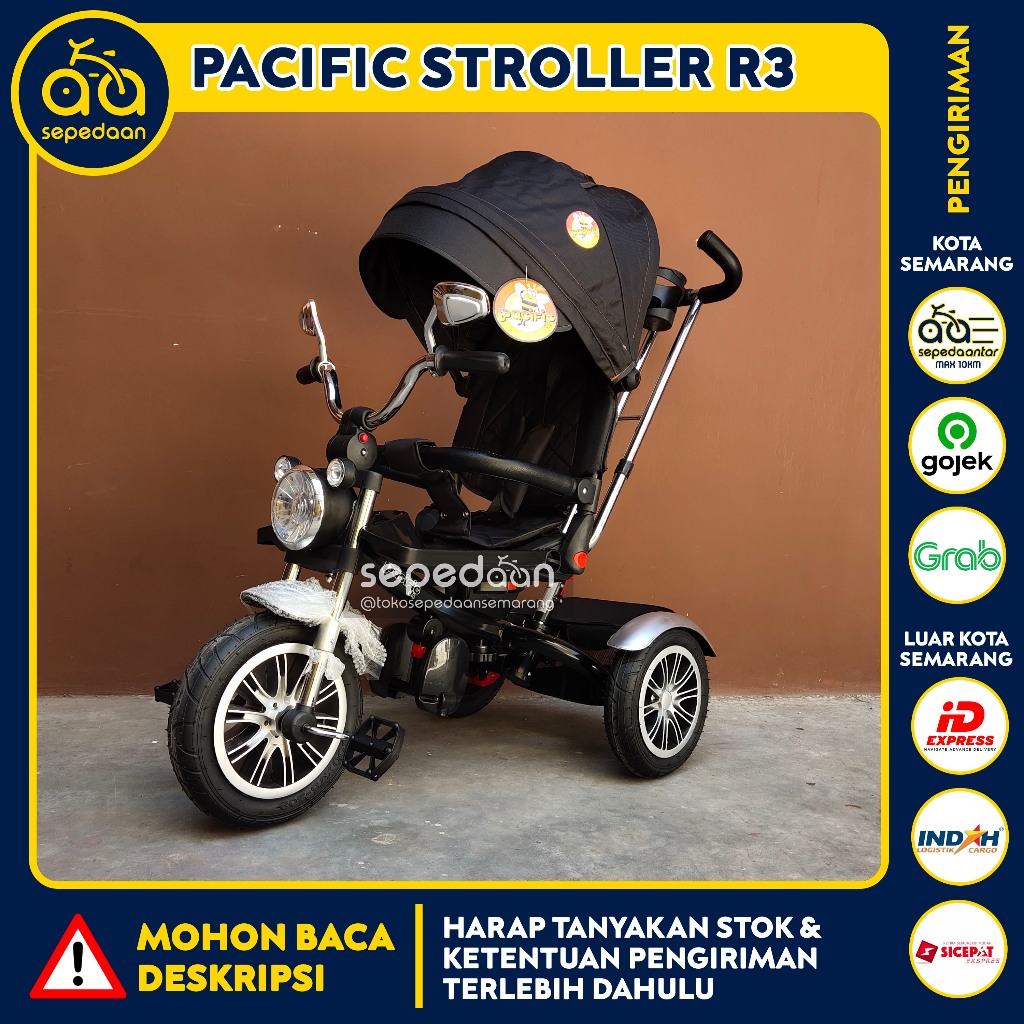 Sepeda Mainan Anak Bayi Baby Stroller Tricycle Pacific - Harley