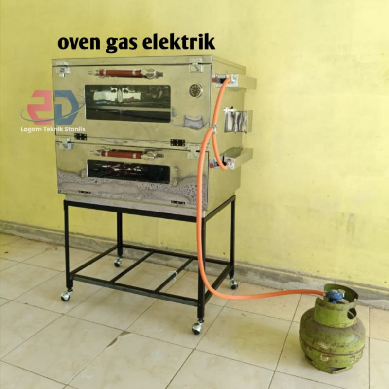 oven gas elektrik ukuran 80x55x70 bahan berkualitas stainless tebal