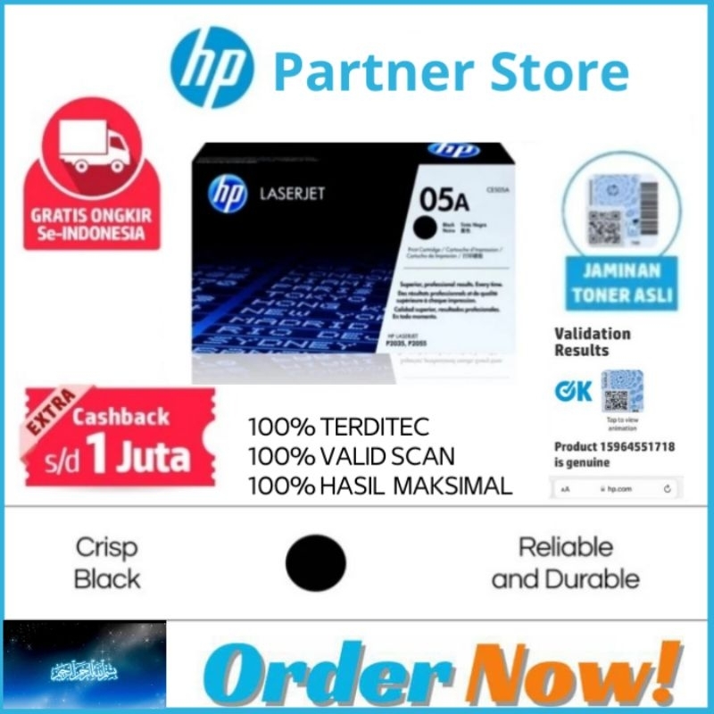 Toner hp laserjet 05a original CE505A black