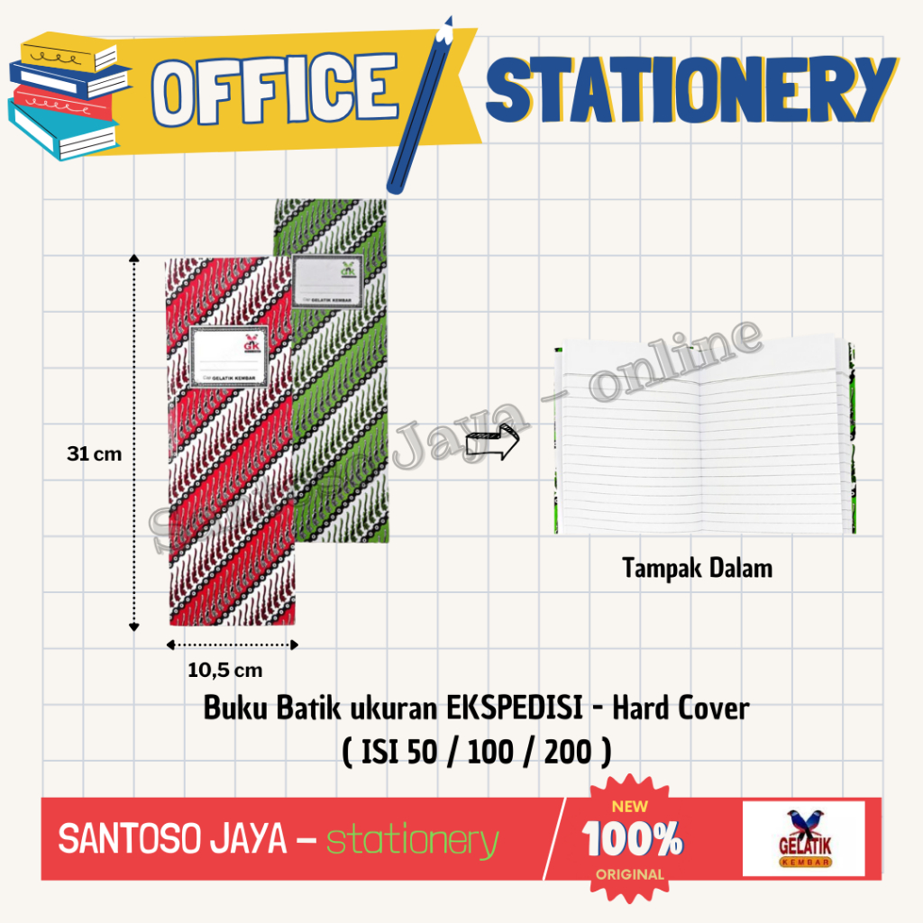 

Buku Ekspedisi GELATIK KEMBAR - Buku Batik - Ekspedisi Bergaris - Isi 50 Lembar