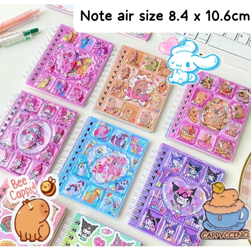 

Lovely- Buku note air capybara cinnamoroll kuromi melody A7