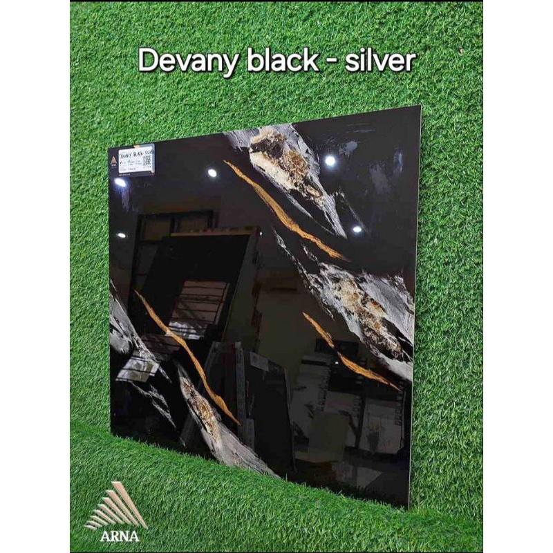 GRANIT keramik lantai 60×60 ARNA Davany black-silver