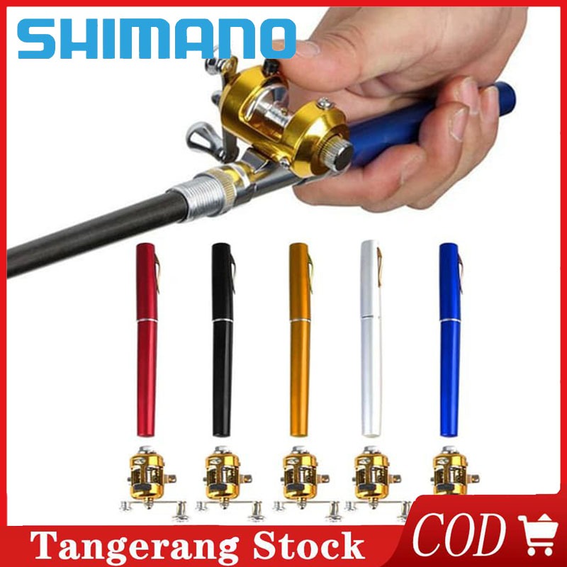 SHIMANO Mini Fishing Rod Pen Satu Set Joran Pena Alat Pancing Pulpen Joran Pancing Pulpen Pancingan 