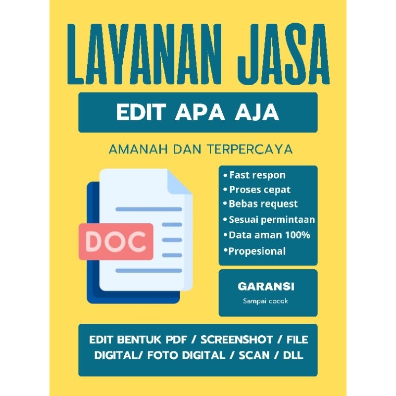 Jasa Edit File PDF, File Scan, File word,  File Gambar, file Scrensot, Foto, Ss, Sertifikat, dan Doc