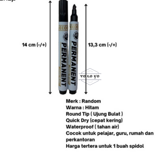 

Alat Tulis Sekolah Kantor Spidol Permanen Permanent Mp-12 MP12 Permanent Marker