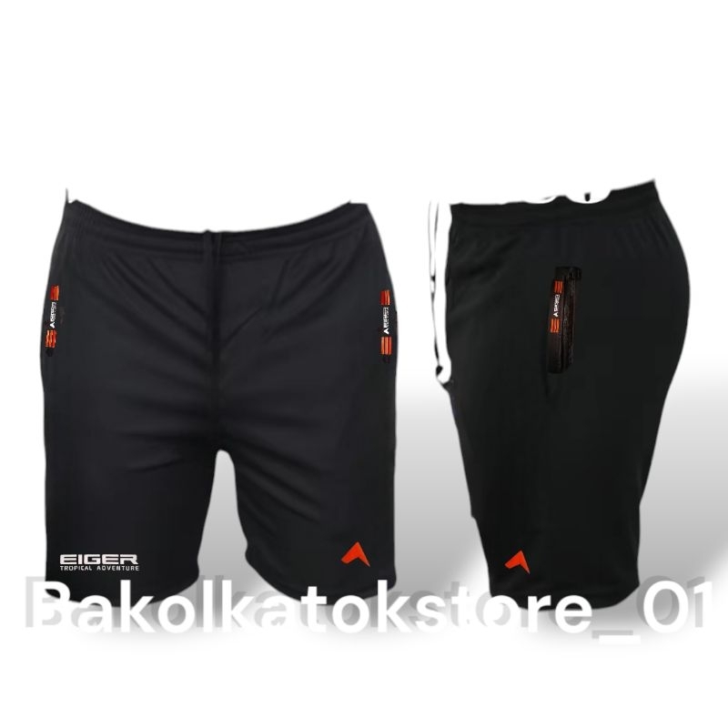 Celana Pendek Hitam Olahraga Dewasa Saku Resleting Shorts Lotto import Gym Surfing Keren Nyaman Chin