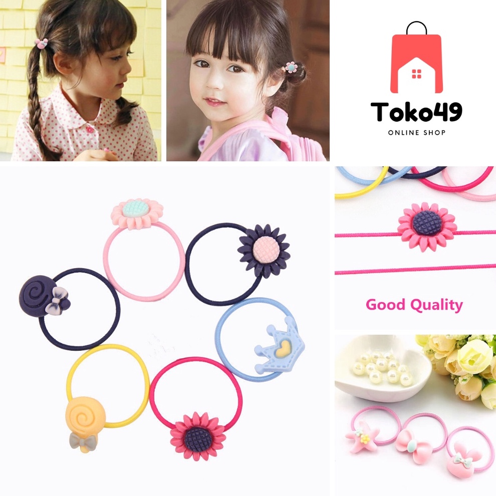 Potongan 25 Kunciran Kecil Anak Ikat Rambut Korea Lucu Elastis  Aksesoris Rambut Hair Fashion Univer