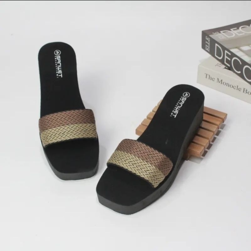 syabirshop sandal wanita sandal wedges sandal perempuan sandal slop wanita motiv rajut turki bodres 