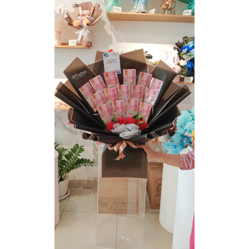 [ READY ] Buket Uang Custom / Pecahan 50k / Pecahan 100k / Uang ASLI