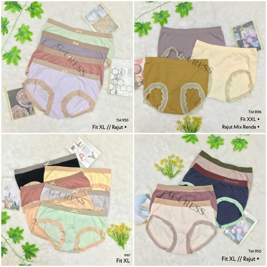 Celana Dalam Wanita Lydyly Remaja Dewasa Sepinggang Sepinggul Rajut Renda Polos Lembut Ngaret Elasti