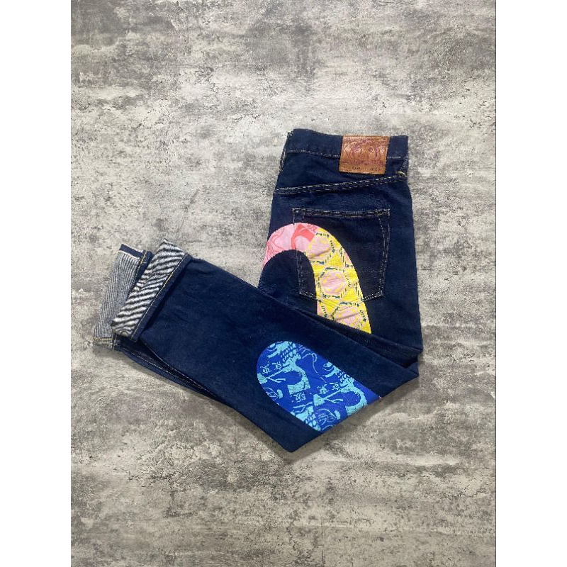 CELANA JEANS EVISU BIG LOGO SELVEDGE