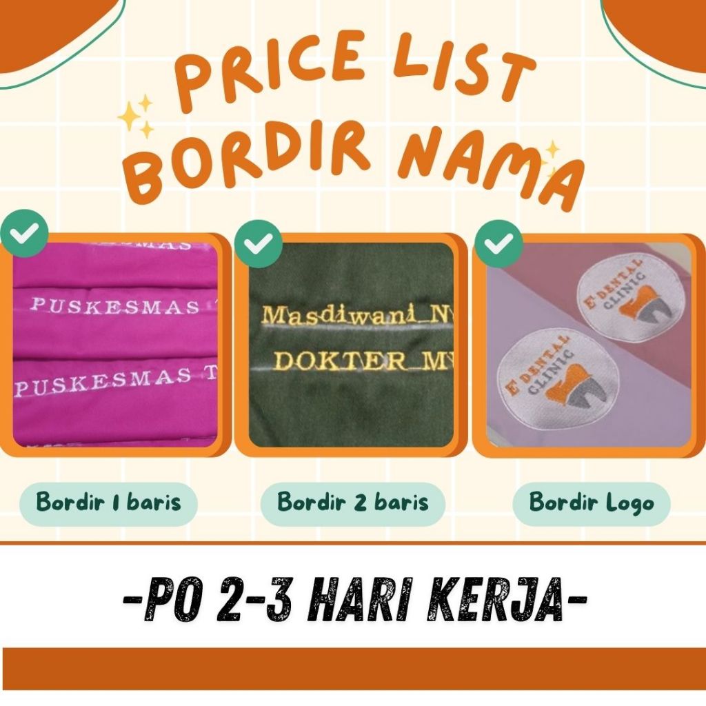 {BORDIR NAMA} Baju Ok Jaga Baju Dokter Baju Perawat American Drill lengan panjang dan Lengan Pendek