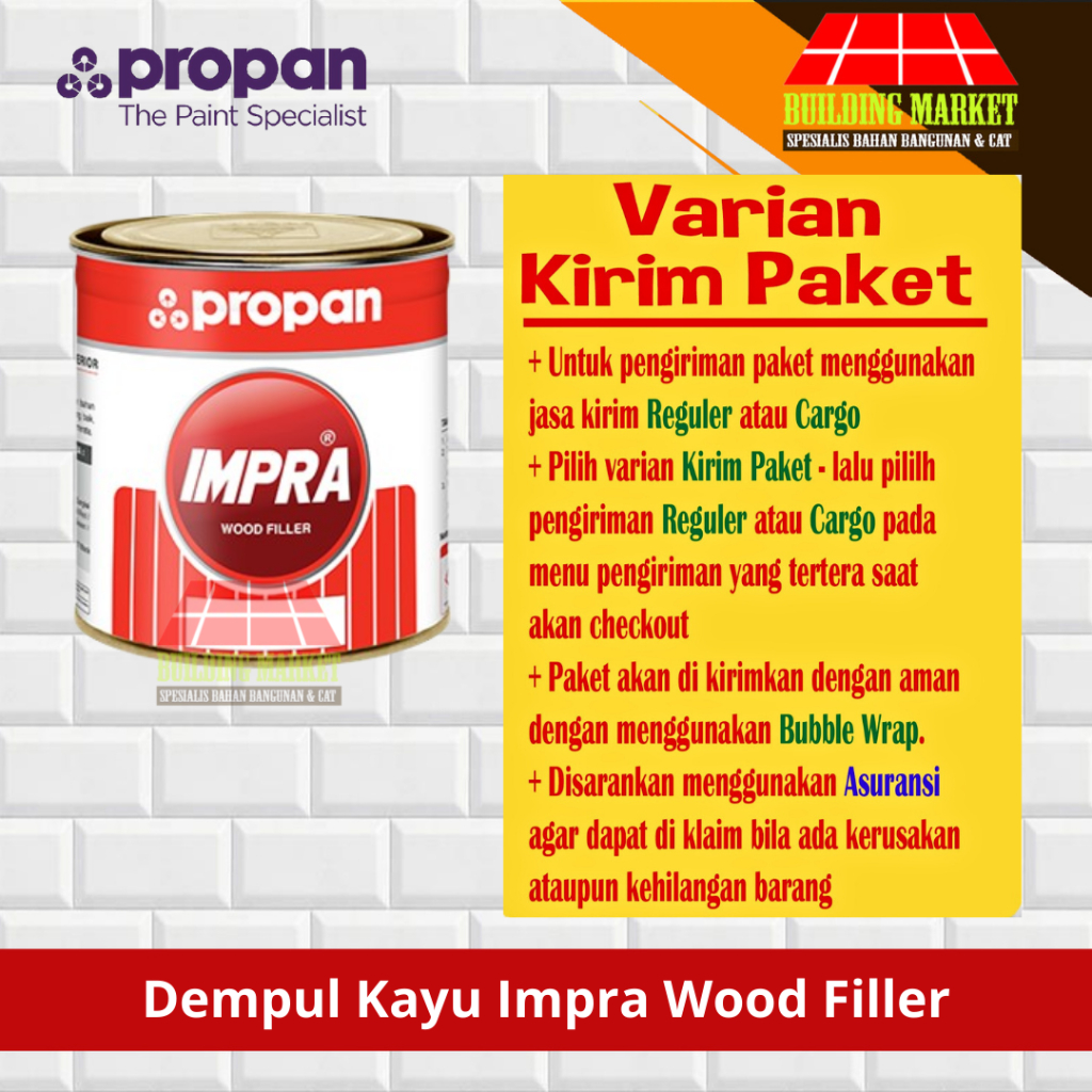 Propan Wood Putty Dempul Kayu Propan Impra 1 KG Paket