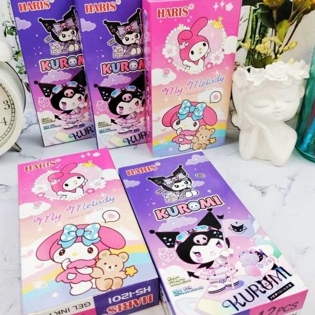 

DIJAMIN ORI 12Pcs Pulpen Fancy Karakter Lucu Pen Gel Motif Cewe Cowo