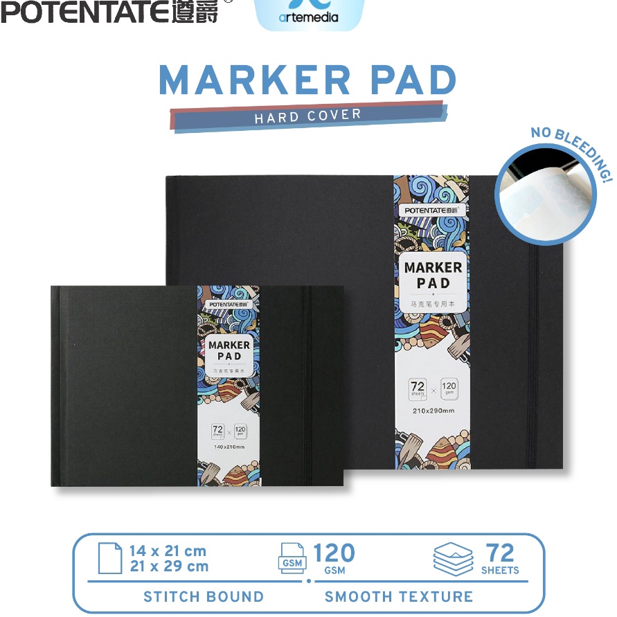 

ORDER Potentate Marker Paper Pad Hard Cover Sketchbook Buku Sketsa