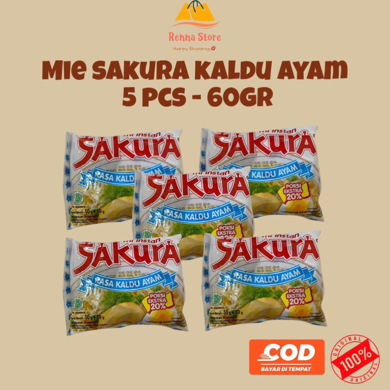 

Mie SAKURA Kuah Rasa Kaldu Ayam (isi 5pcs)