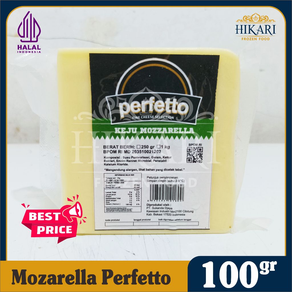 

Perfetto Keju Mozzarella - Perfetto Mozzarella Chesse 100gr