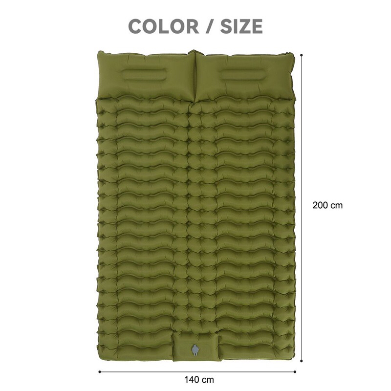 Taffsport Kasur Matras Angin Double Moistureproof Foldable HQ 200 Ukuran 140x200cm - Matras Angin Ca